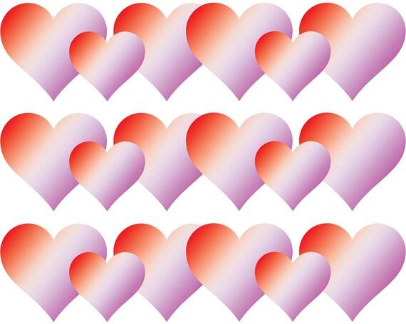 Valentine's Day Hearts - Birthday Background - Side Strips ~ Edible 2D Fondant Birthday Cake Side Toppers ~ D22129