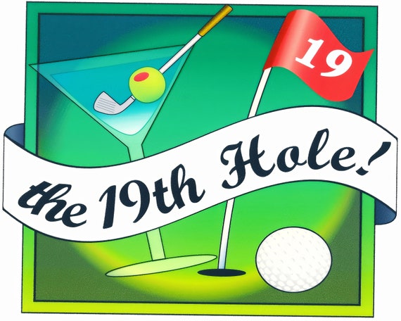 The 19th Hole Golf Birthday ~ Edible 2D Fondant Birthday Cake/Cupcake Topper ~ D1325