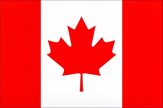 Canadian Flag Birthday ~ Edible 2D Fondant Birthday Cake/Cupcake Topper ~ D1098