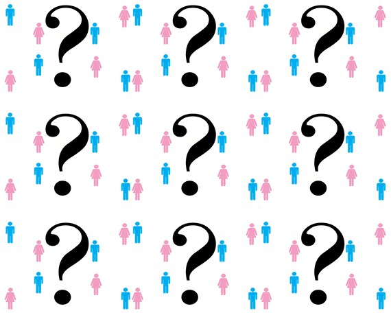 He or She? Gender Reveal Party Baby Shower - Side Strips ~ Edible 2D Fondant Birthday Cake Side Toppers ~ D22093