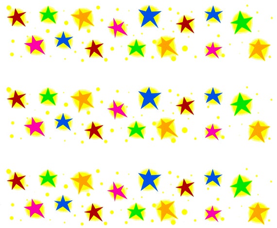 Stars - Birthday Background - Side Strips ~ Edible 2D Fondant Birthday Cake Side Toppers ~ D1188