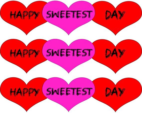 Valentine's Day Hearts - Side Strips ~ Edible 2D Fondant Birthday Cake Side Toppers ~ D22064