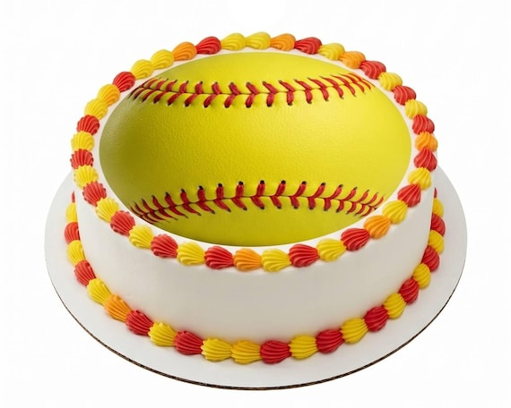 Softball Edible Cake Topper, Softball Player Birthday Frosting Sheet Image, Sports Team Cake ~ D1132