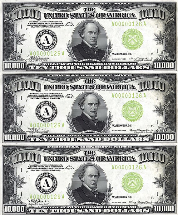 10,000 Dollar Bills Casino Birthday ~ Edible 2D Fondant Birthday Cake/Cupcake Topper ~ D20384