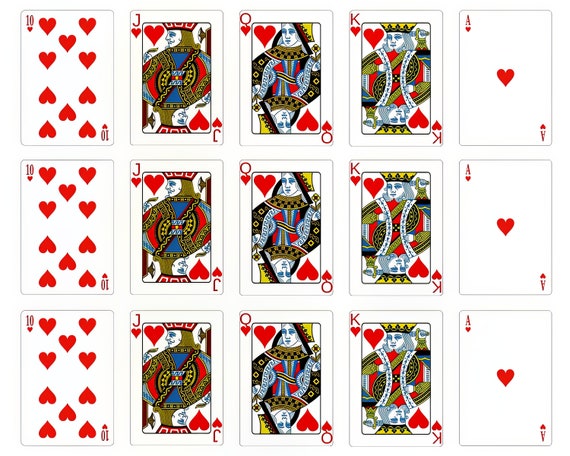 Casino Poker Cards Hearts Side Strips ~ Edible 2D Fondant Birthday Cake Side Toppers ~ D22838