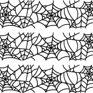 Halloween Spider Webs - Birthday Background - Side Strips ~ Edible 2D Fondant Birthday Cake Side Toppers ~ D22553