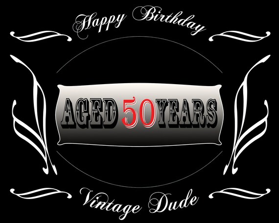 Aged 50 Years Birthday ~ Edible 2D Fondant Birthday Cake/Cupcake Topper ~ D21880