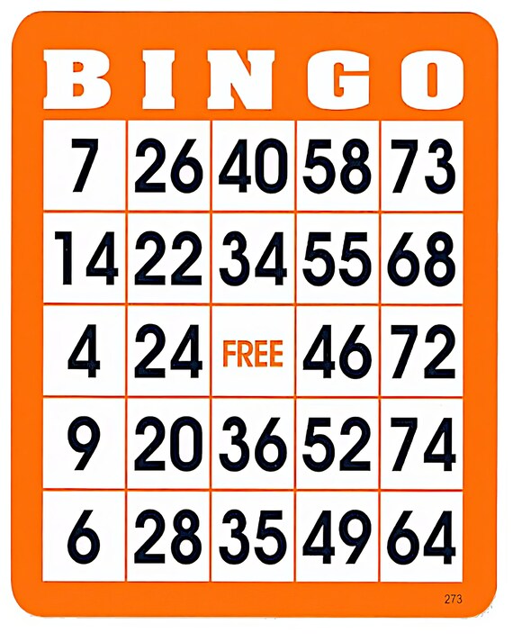 Orange Bingo Card Birthday ~ Edible 2D Fondant Birthday Cake/Cupcake Topper ~ D22901