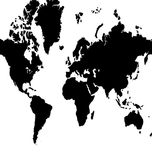 Black World Map Cake Topper Etsy