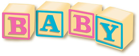 Blocks Baby Shower Birthday ~ Edible 2D Fondant Birthday Cake/Cupcake Topper ~ D6896