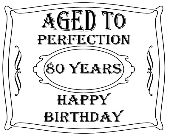 Aged To Perfection 80th Birthday ~ Edible 2D Fondant Birthday Cake/Cupcake Topper ~ D21906