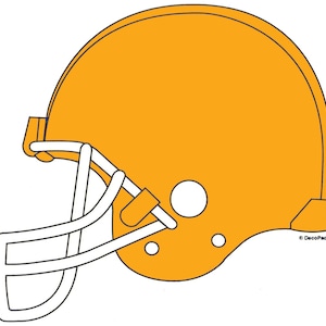 Orange Football Helmet Birthday ~ Edible 2D Fondant Birthday Cake/Cupcake Topper ~ D24703