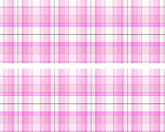 Pink Plaid Birthday - 2D Edible Cake Side Toppers - Decorate The Sides of Your Cake! - D24533