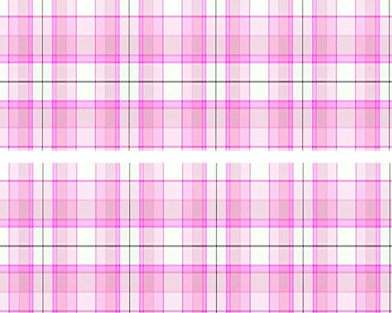 Pink Plaid Birthday - 2D Edible Cake Side Toppers - Decorate The Sides of Your Cake! - D24533