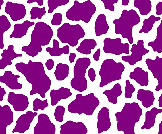 Purple Cow Print - Background Birthday ~ Edible 2D Fondant Birthday Cake/Cupcake Topper ~ D9737