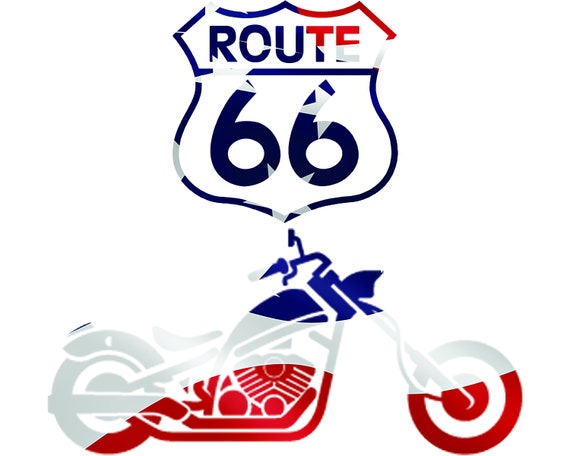 Route 66 Motorcycle ~ Edible 2D Fondant Birthday Cake/Cupcake Topper ~ D21693