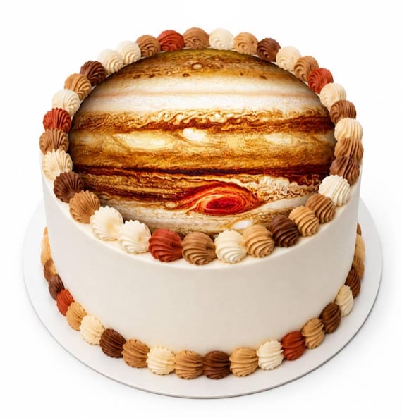 Jupiter Planet Edible Cake Topper, Great Red Spot Solar System Frosting Sheet Image, Space Science Astronomy Party ~ D22392