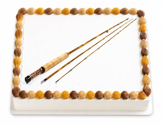 Fishing Rod Edible Cake Topper, Angler Birthday Frosting Sheet Image ~ D4051