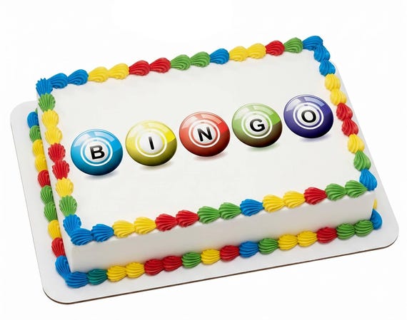 Bingo Balls Edible Cake Topper, Colorful Bingo Game Frosting Sheet Decoration ~ D20201