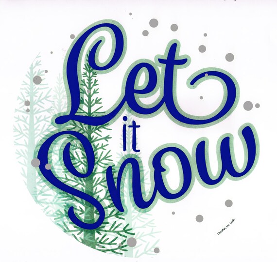 Let It Snow Christmas Birthday ~ Edible 2D Fondant Birthday Cake/Cupcake Topper ~ D24077