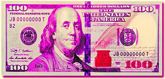 Pink 100 Dollar Bill Casino Las Vegas Birthday ~ Edible 2D Fondant Birthday Cake/Cupcake Topper ~ D24669