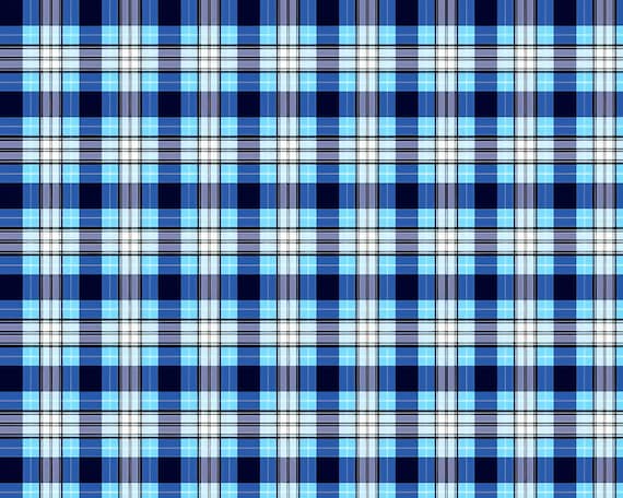 Blue Plaid Birthday ~ Edible 2D Fondant Birthday Cake/Cupcake Topper ~ D22724