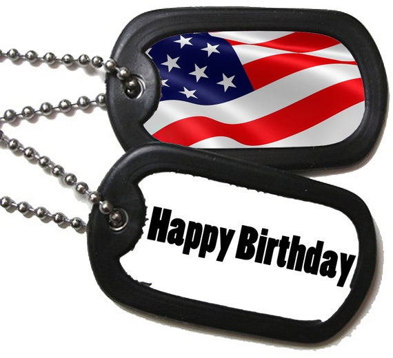 Military Dog Tags Patriotic Birthday ~ Edible 2D Fondant Birthday Cake/Cupcake Topper ~ D22502