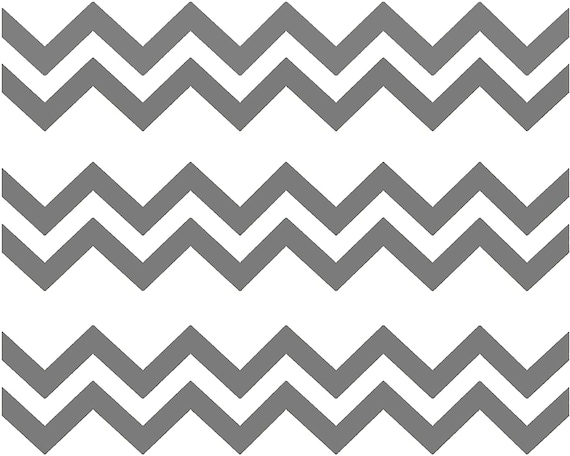 Gray - Chevron Birthday Background - Side Strips ~ Edible 2D Fondant Birthday Cake Side Toppers ~ D6364