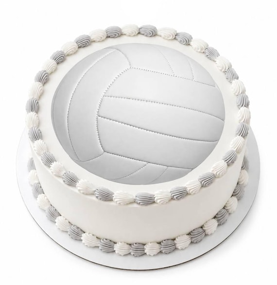Volleyball Close Up Edible Cake Topper, Realistic White Ball Sports Frosting Sheet Image, Team Game Day Party ~ D1892