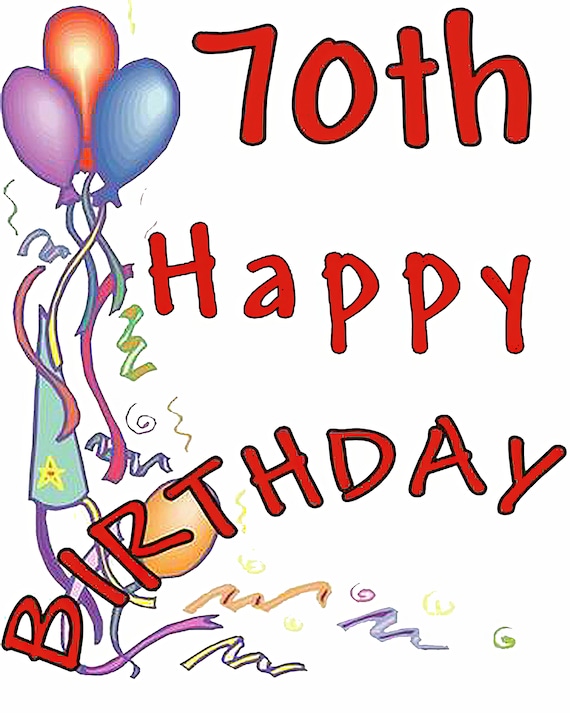 Happy 70th Birthday ~ Edible 2D Fondant Birthday Cake/Cupcake Topper ~ D5998