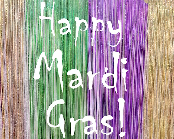 Happy Mardi Gras ~ Edible 2D Fondant Birthday Cake/Cupcake Topper ~ D22107