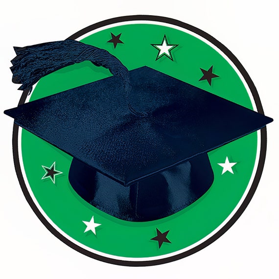 Green Graduation Cap ~ Edible 2D Fondant Birthday Cake/Cupcake Topper ~ D5936