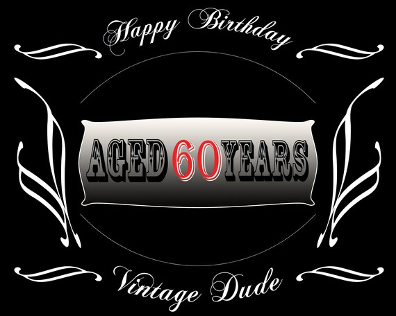 Aged 60 Years Birthday ~ Edible 2D Fondant Birthday Cake/Cupcake Topper ~ D21882