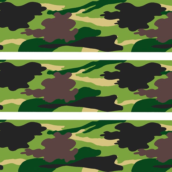 Woodland Camo - Birthday Background - Side Strips ~ Edible 2D Fondant Birthday Cake Side Toppers ~ D359