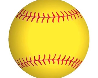 Softball Birthday ~ Edible 2D Fondant Birthday Cake/Cupcake Topper ~ D1132