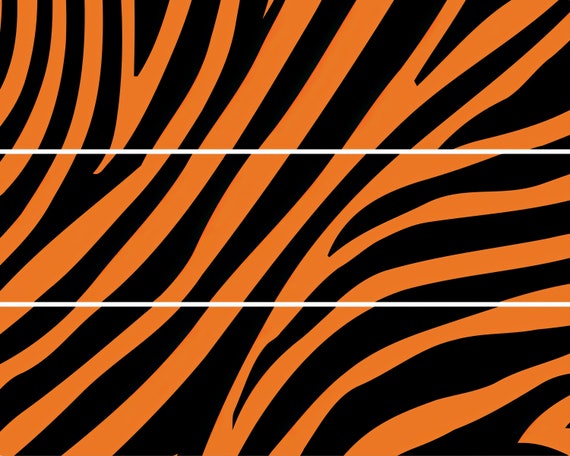 Tiger Stripes - Side Strips ~ Edible 2D Fondant Birthday Cake Side Toppers ~ D22469