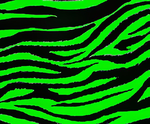 Lime Green Zebra Print - Background Birthday ~ Edible 2D Fondant Birthday Cake/Cupcake Topper ~ D5412