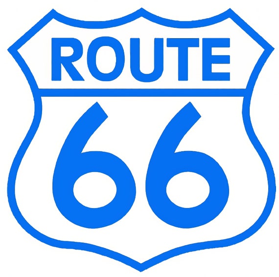 Blue Route 66 Sign Birthday ~ Edible 2D Fondant Birthday Cake/Cupcake Topper ~ D24142