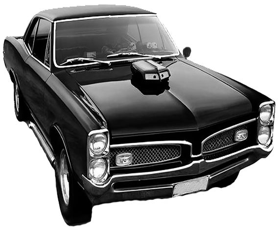 Black Classic Muscle Car Birthday ~ Edible 2D Fondant Birthday Cake/Cupcake Topper ~ D24129