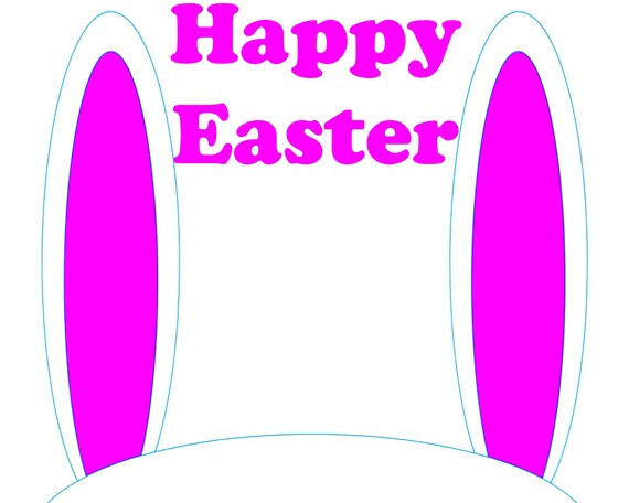 Happy Easter Bunny ~ Edible 2D Fondant Birthday Cake/Cupcake Topper ~ D22114