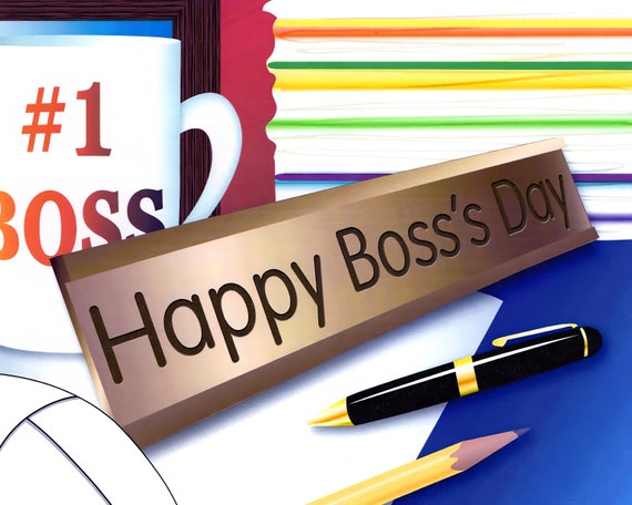 Happy Boss's Day ~ Edible 2D Fondant Birthday Cake/Cupcake Topper ~ D2247