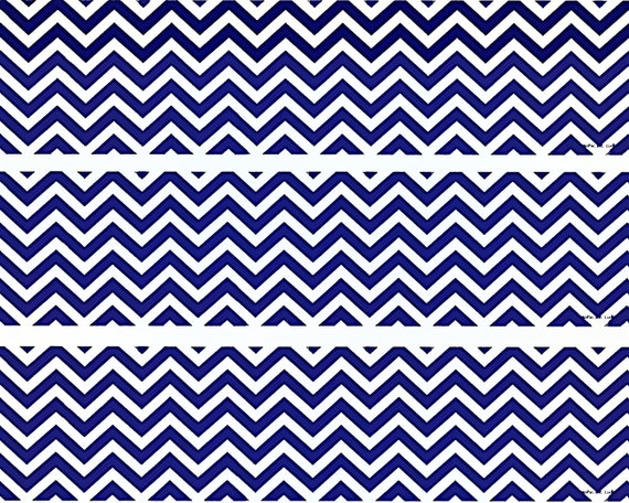 Blue Chevron Birthday ~ Edible 2D Fondant Birthday Cake Side Toppers ~ D24135