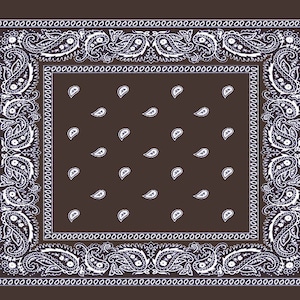 Brown Paisley Bandanna Birthday ~ Edible 2D Fondant Birthday Cake/Cupcake Topper ~ D24649