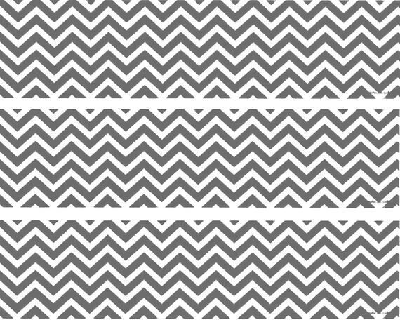Grey Chevron - Birthday Background - Side Strips ~ Edible 2D Fondant Birthday Cake Side Toppers ~ D22217