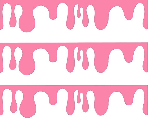 Gross Pink Slime Birthday ~ Edible 2D Fondant Birthday Cake Side Toppers ~ D24300