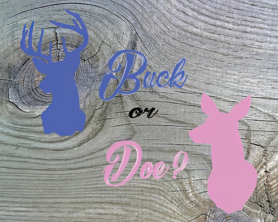 Buck or Doe? Baby Shower Reveal - Edible 2D Fondant Cake & Cupcake Topper For Birthdays and Parties! - D24318