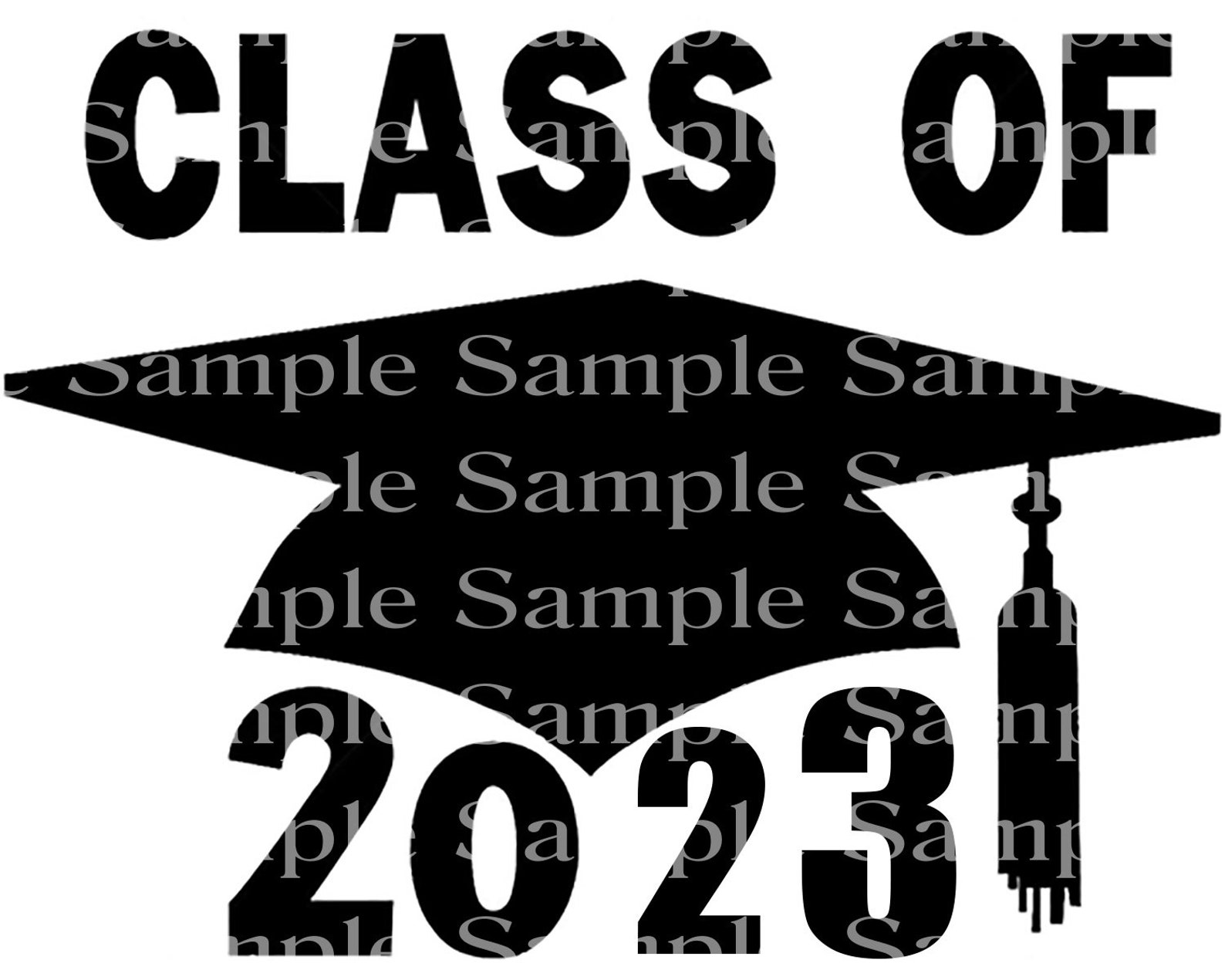 Class of 2023 Black Graduation Cap 2D Fondant Edible Cake &amp; | Etsy