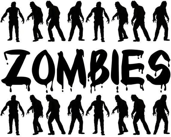 Halloween Zombies Birthday - Side Strips ~ Edible 2D Fondant Birthday Cake Side Toppers ~ D22523