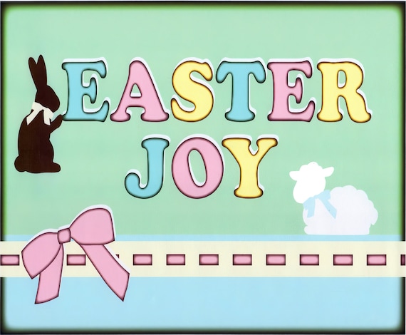 Easter Joy ~ Edible 2D Fondant Birthday Cake/Cupcake Topper ~ D2918