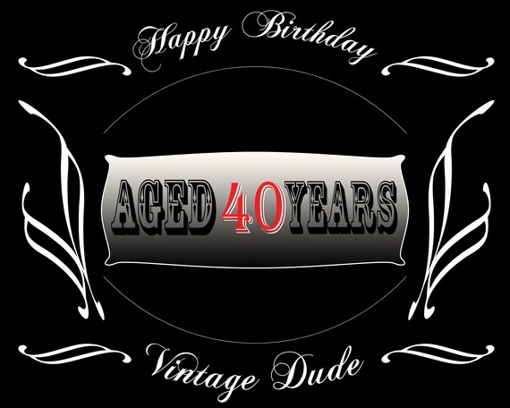 Aged 40 Years Birthday ~ Edible 2D Fondant Birthday Cake/Cupcake Topper ~ D21878